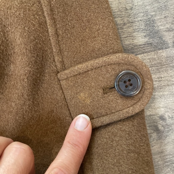 Pronto Uomo Men's Camel Cashmere Wool Blend Long Top Coat - Picture 4 of 11